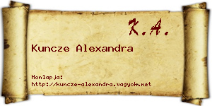 Kuncze Alexandra névjegykártya