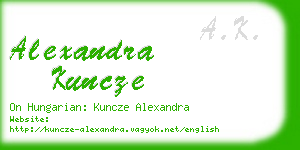 alexandra kuncze business card